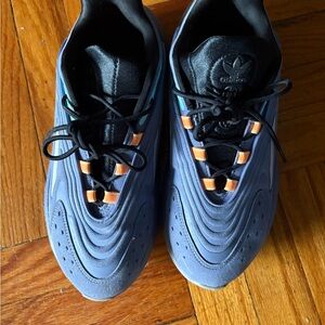 adidas Blue Sneakers with Orange Lace Loops